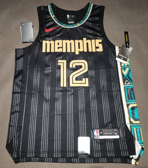 Ja Morant 12 Grizzlies 2020-21 city jersey black player version